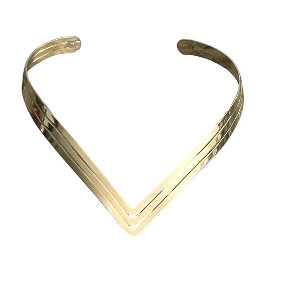 Gold-Tone Chevron Collar Necklace - Picture 5 of 7